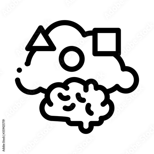 dementia brain figures icon vector. dementia brain figures sign. isolated contour symbol illustration