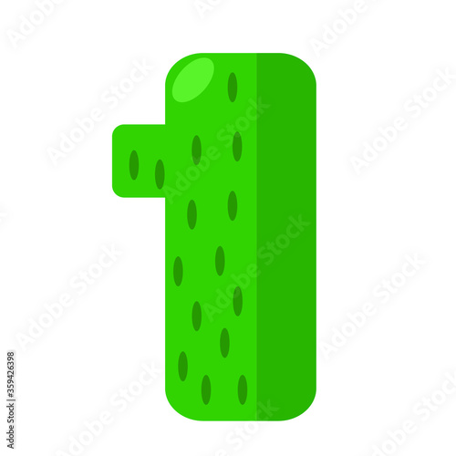vector illustrations with cactus, objects for games, game design or icons, illustrations in the cartoon flat style of nature.