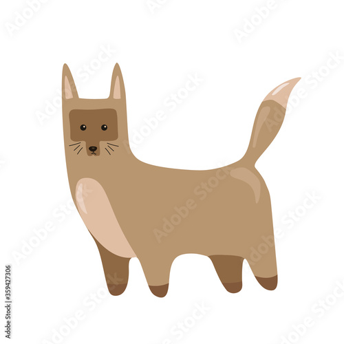 wolf grey fox illustrations . Cute and funny wolf, grey fox . Stickers with animal character. cartoon style.