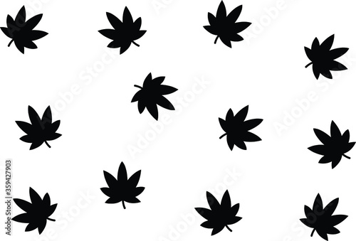 Marijuana pattern. Cannabis leaf on the green background. Vector Illustration.