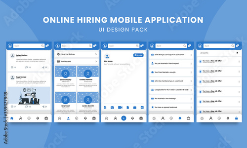 Online Hiring Mobile Application - UI Design Pack photo