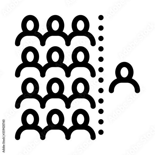 human dementia per population icon vector. human dementia per population sign. isolated contour symbol illustration