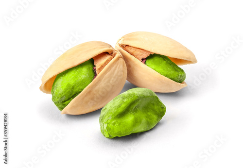 Pistachio nuts isolated on a white background. mock-up