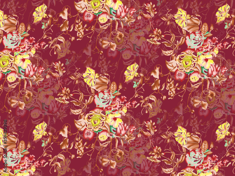 Obraz premium beautiful Seamless floral pattern background image ..