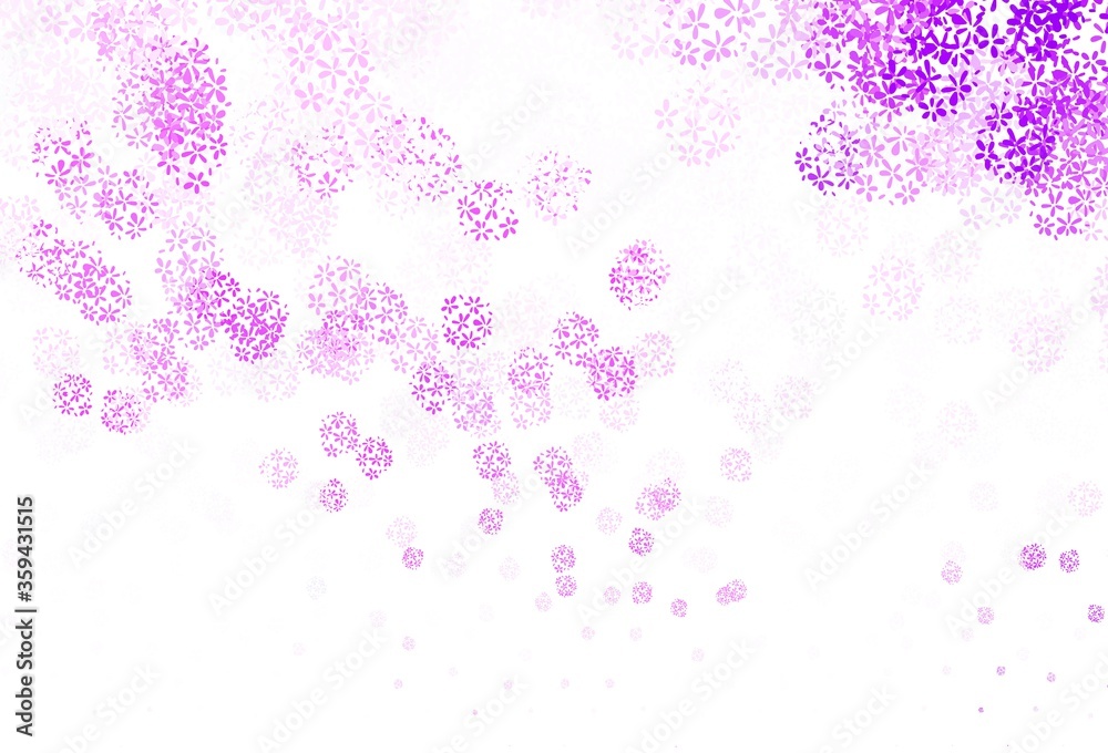 Light Purple vector natural pattern with leaves.