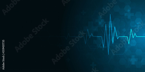 heartbeat health care and science icon medical innovation concept background vector design.