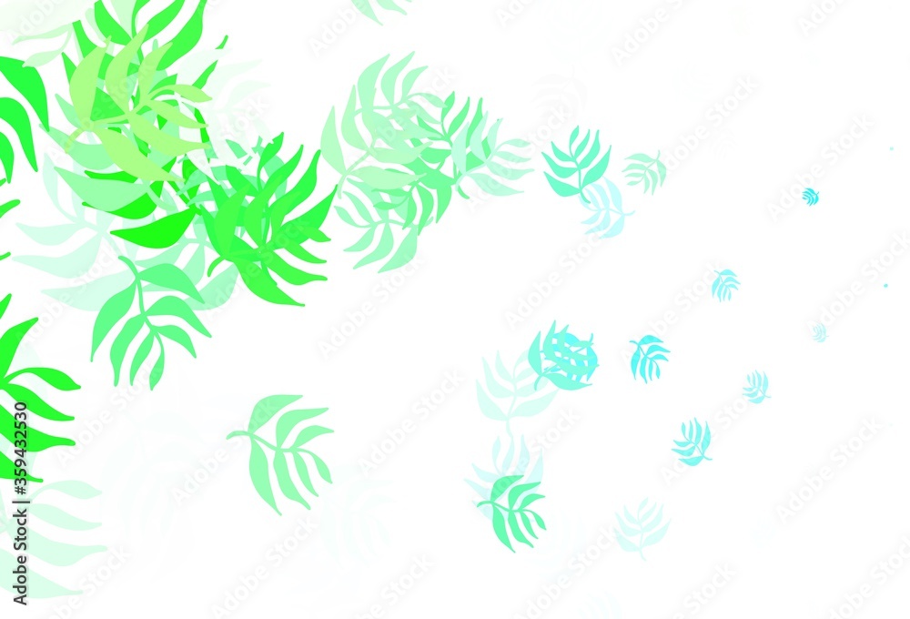Fototapeta premium Light Green vector elegant background with leaves.