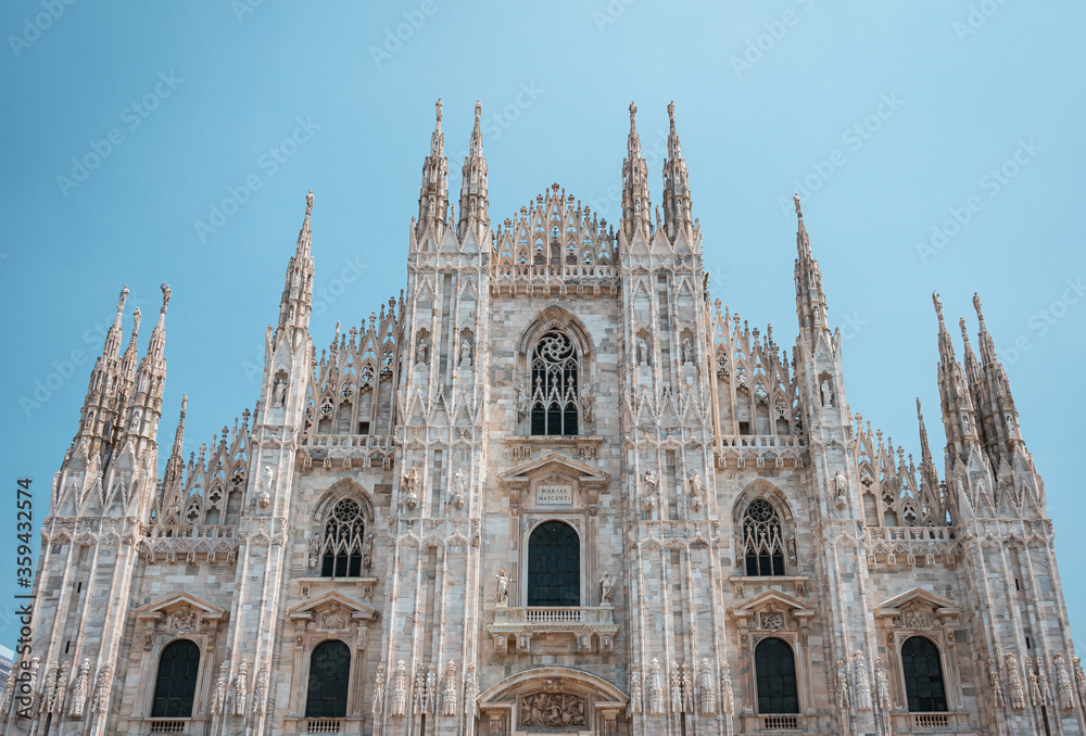 Duomo of Milan, Milan Cathedral, Italy. The main Milan landmark. Gothic architecture.
