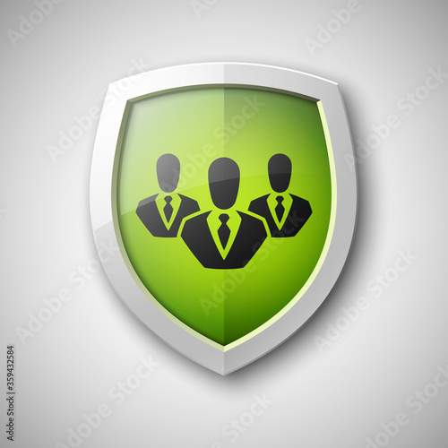 Protection shield concept with people silhouette