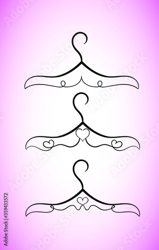 Logo for Atelier, wedding boutique, women's clothing store. Vector template of the brand for the fashion designer. Element for Studio sewing and tailoring. 
