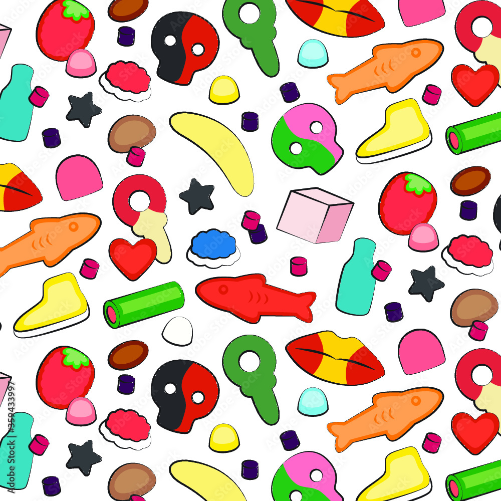 seamless swedish candy pattern