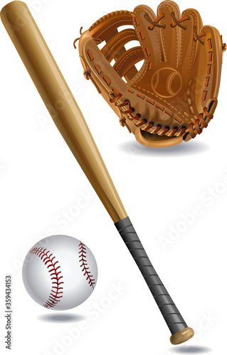 Bat, ball and Mitt