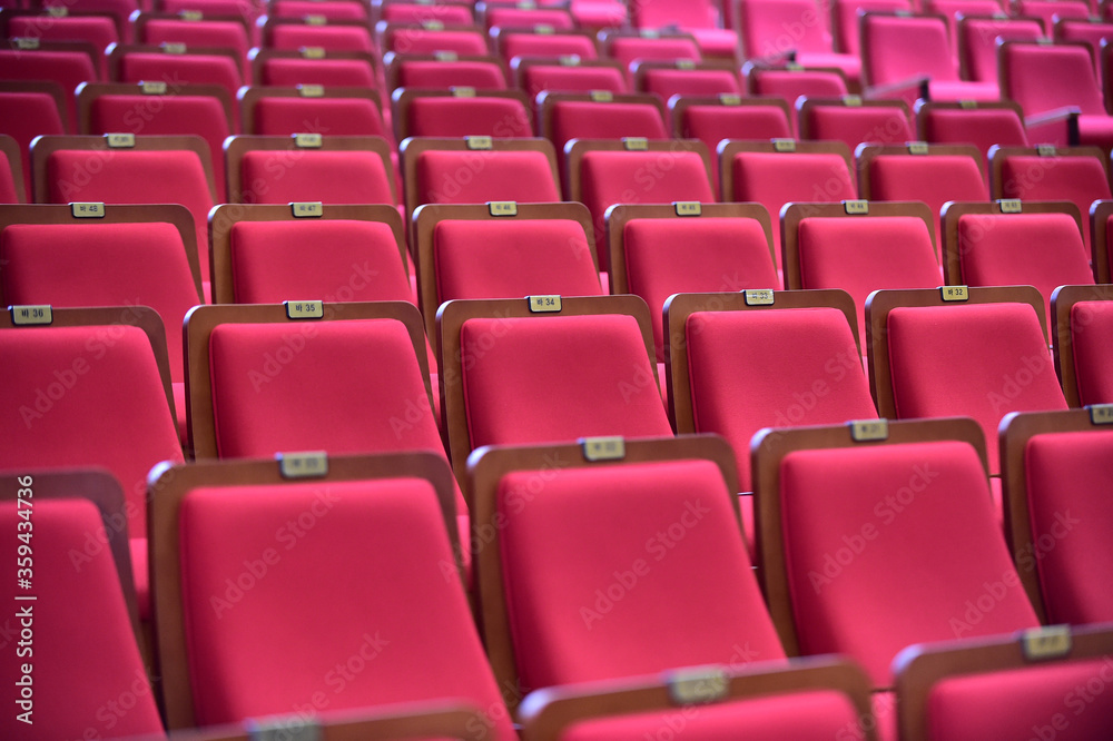 The seats arranged in tiers