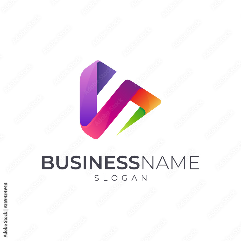 Letter S media play logo concept, S + Arrow 3d gradient logo concept Letter S media play logo concept, S + Arrow 3d gradient logo concept