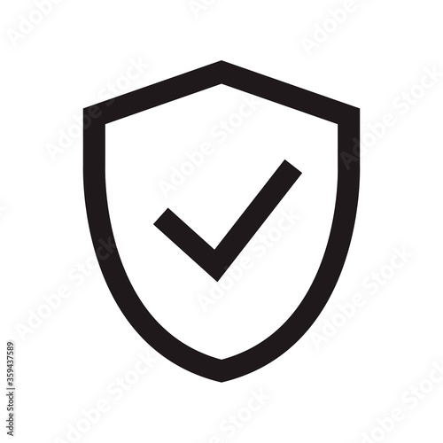 Shield with checkmark icon. Vector graphic illustration. Suitable for website design, logo, app, template, and ui.