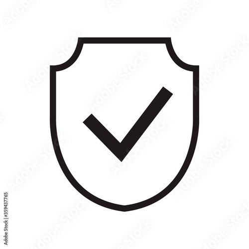 Shield with checkmark icon. Vector graphic illustration. Suitable for website design, logo, app, template, and ui.