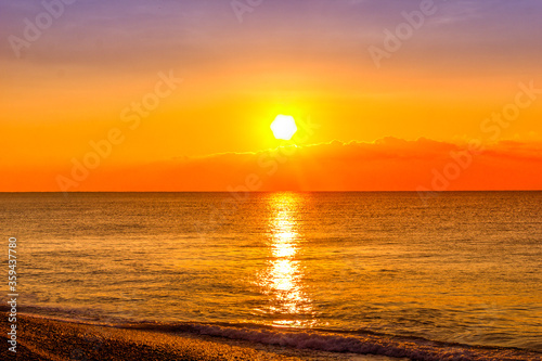Landscape of ocean and sunset