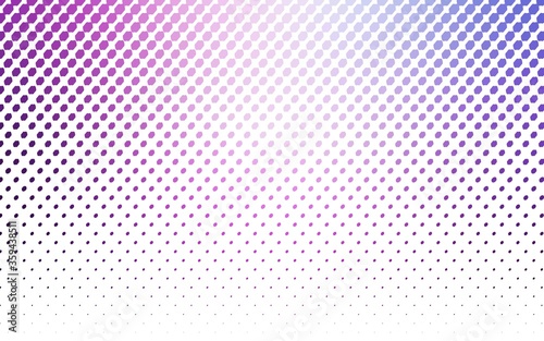 Light Purple vector illustration which consist of circles. Dotted gradient design for your business. Creative geometric background in halftone style with colored spots.