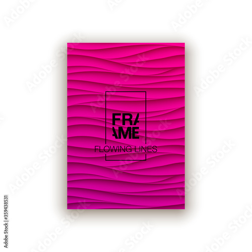 Minimal fluid covers design wall panel. Halftone colorful realistic 3d relief wave design. Future liquid modern interior gypsum stucco relievo patterns. Eps10 vector background set.