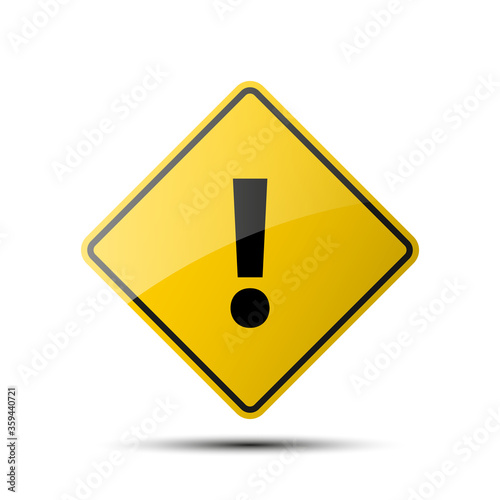 Free Download yellow diamond road sign with a black border and an image ! on white background Illustration - GFXLoad