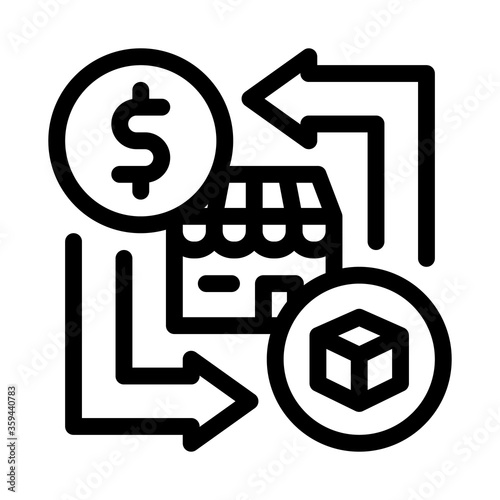 franchise business money icon vector. franchise business money sign. isolated contour symbol illustration