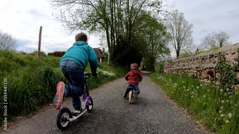 Boy falls off bike