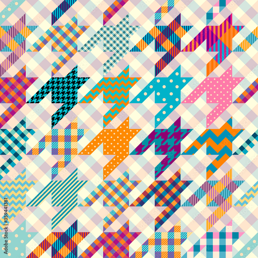 Crazy multicolor houndstooth
