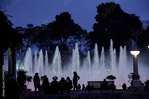 Fountain in Parque de La Reserva in Lima, Peru. 