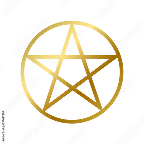 Wicca pentagram symbol isolated occult star sign