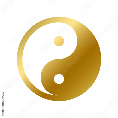 Yin yang symbol isolated, daoism faith sign