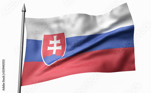Free Download 3D Illustration of Flagpole with Slovakia Flag - GFXLoad