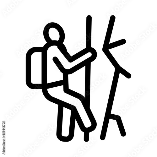 alpinist climbing icon vector. alpinist climbing sign. isolated contour symbol illustration