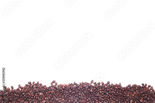 coffee beans isolated on white background with copy space for your text