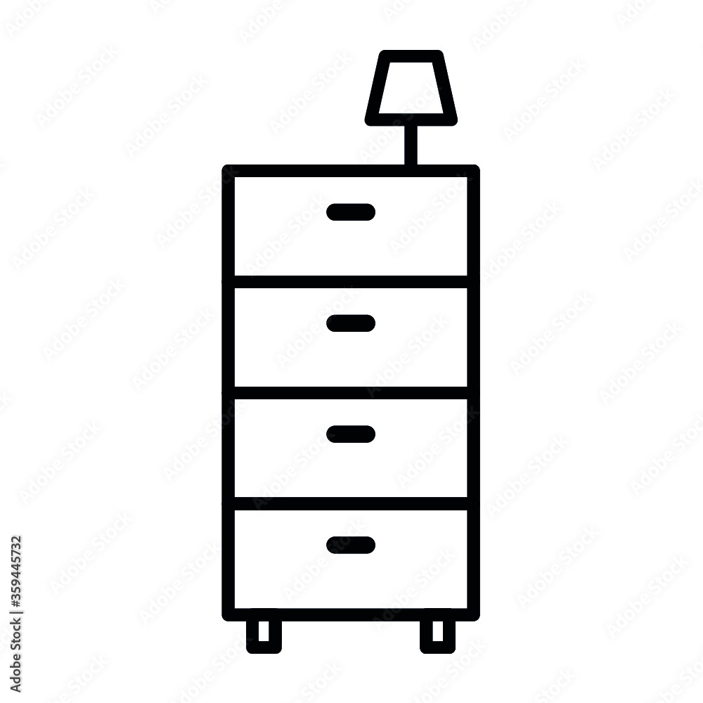 Drawer furniture design vector icon Drawer furniture design vector icon