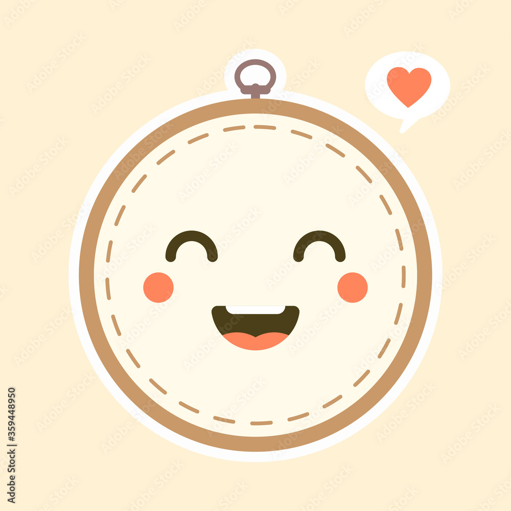 Cute And Kawaii Embroidery Hoop Vector Art Illustration. Brown wooden hoop for embroidery. Cross Stitch Hoop Icon, Frame Hoop For Needle Work, Cute And Kawaii Embroidery Hoop Vector Art Illustration. Brown wooden hoop for embroidery. Cross Stitch Hoop Icon, Frame Hoop For Needle Work,