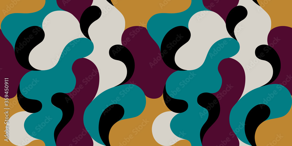 Modern vector pattern with multicolor abstract shapes. Colorful abstract background.