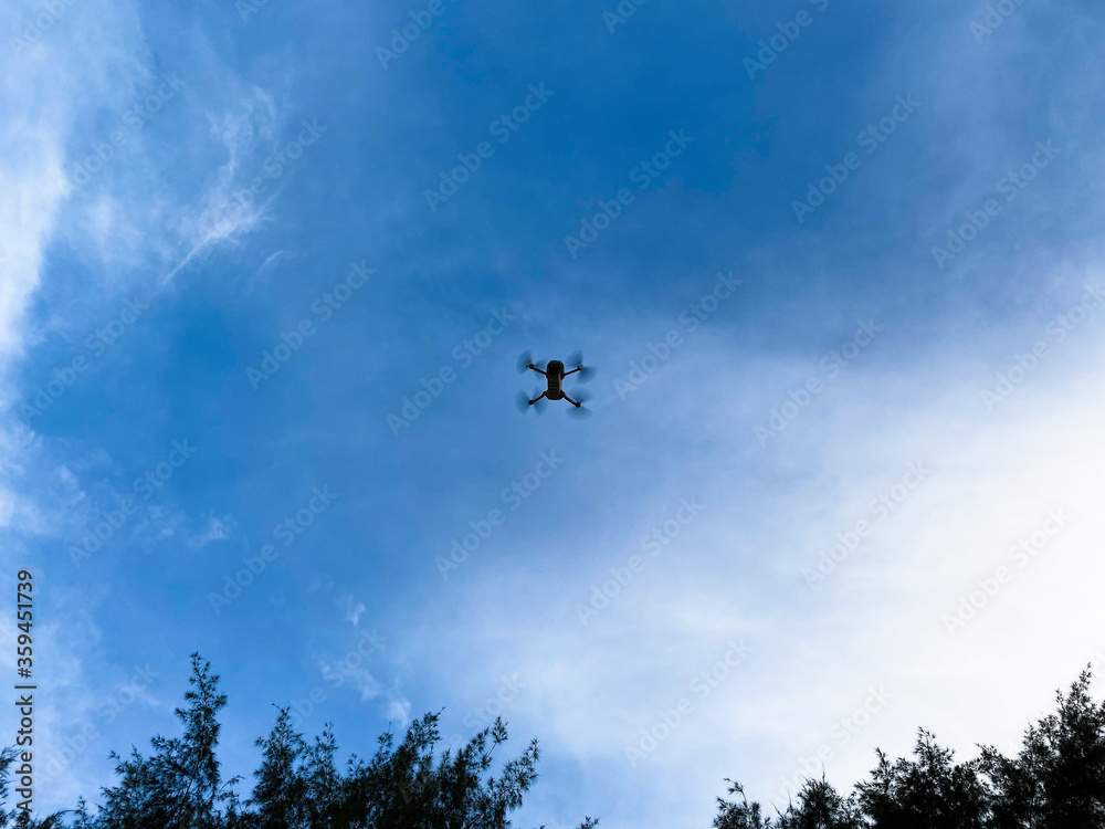 Drone was captured flying overhead Drone was captured flying overhead