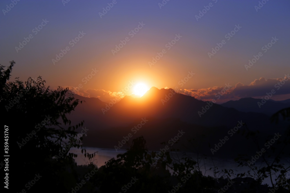 Sunset at Luang Prabang, Laos Sunset at Luang Prabang, Laos