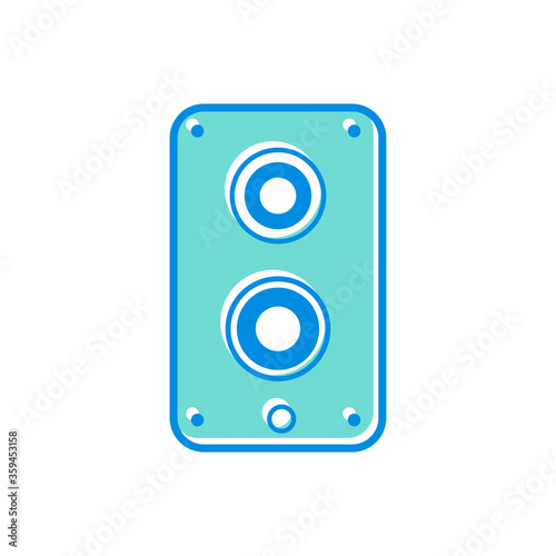 stereo speaker flat icon. vector sound system speakers. music flat icon. design vector illustration