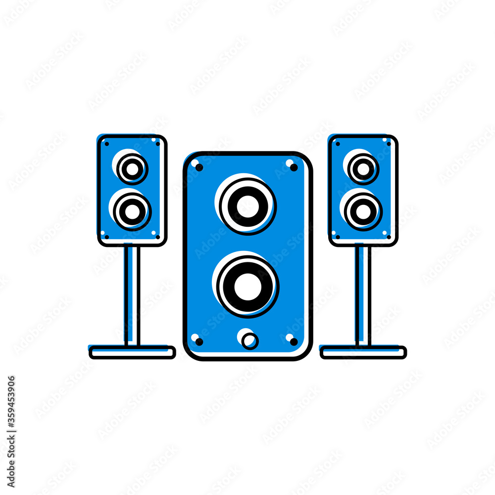 stereo speaker flat icon. vector sound system speakers. music flat icon. design vector illustration stereo speaker flat icon. vector sound system speakers. music flat icon. design vector illustration