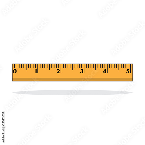 Ruler 5 inches icon. Ready for school theme, blog, poster, banner, sales, template, etc. Vector eps.10