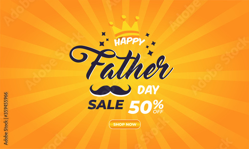 Flat father's day sale background