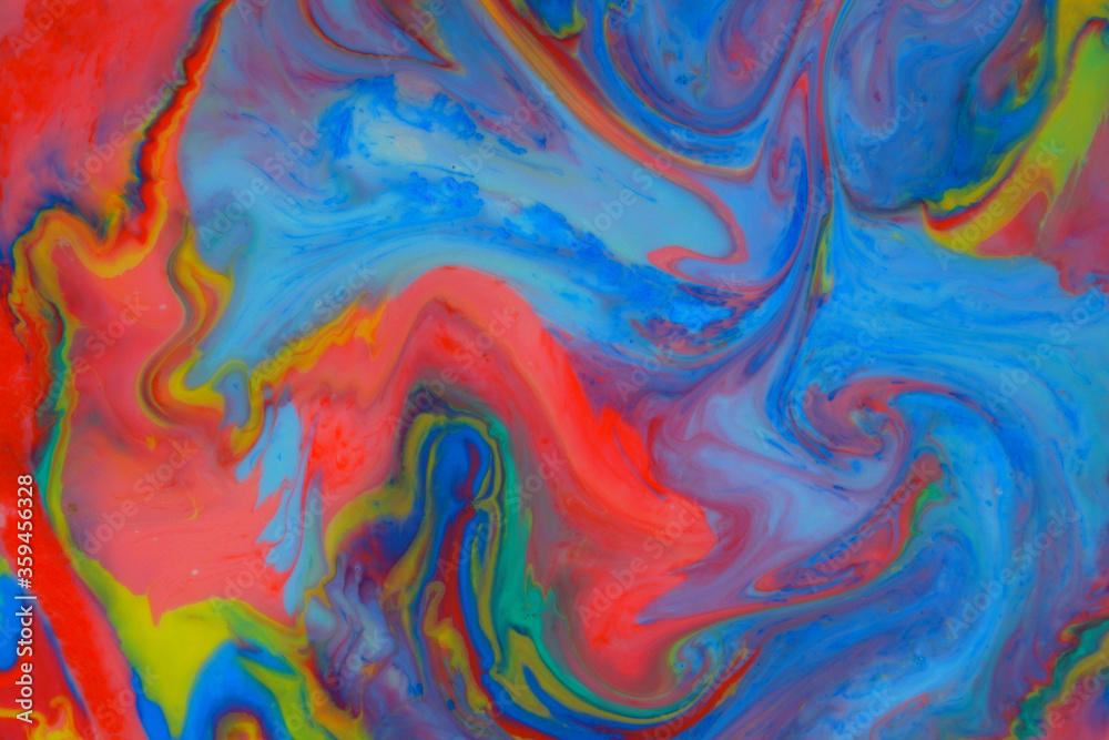 Marbleized pattern fluid ink abstract background. Mixing paints. Marble texture