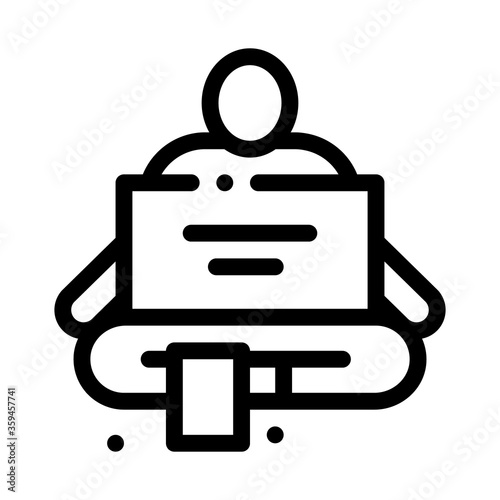 homeless sitting with nameplate help icon vector. homeless sitting with nameplate help sign. isolated contour symbol illustration