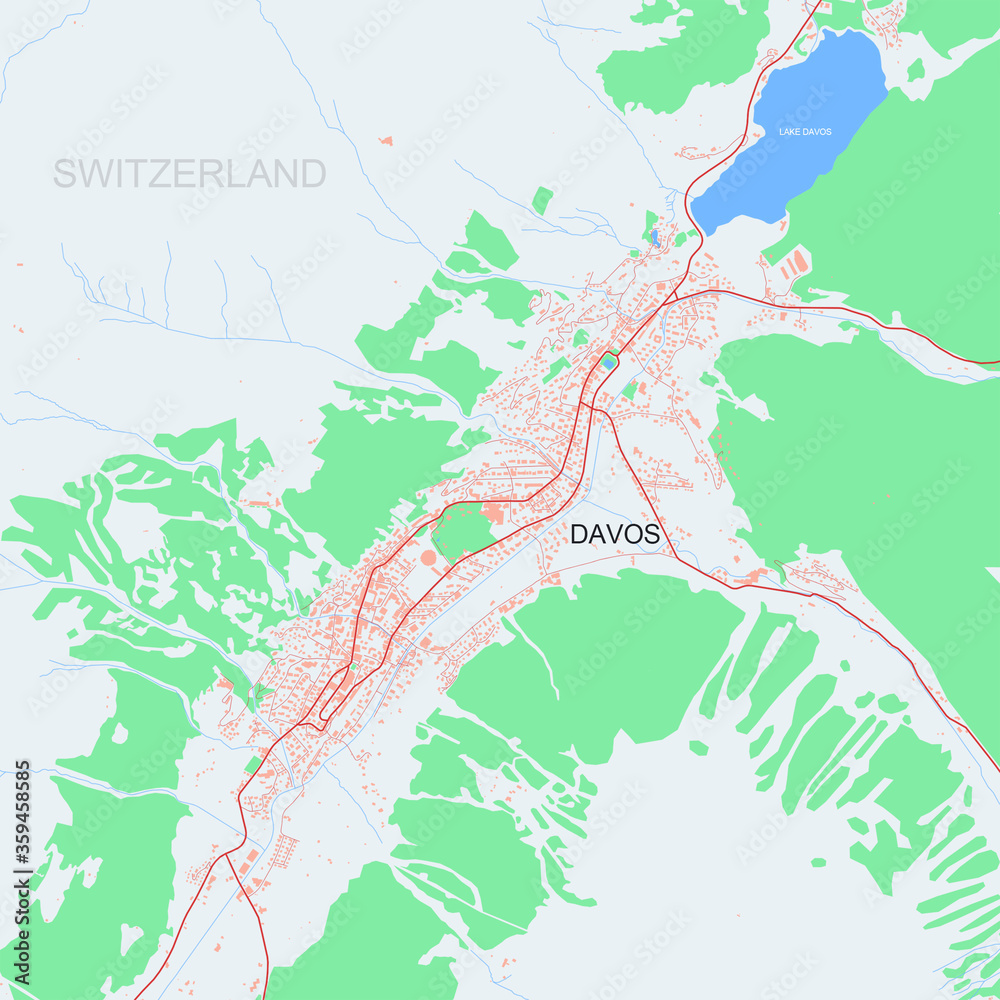 Map of Davos, Switzerland