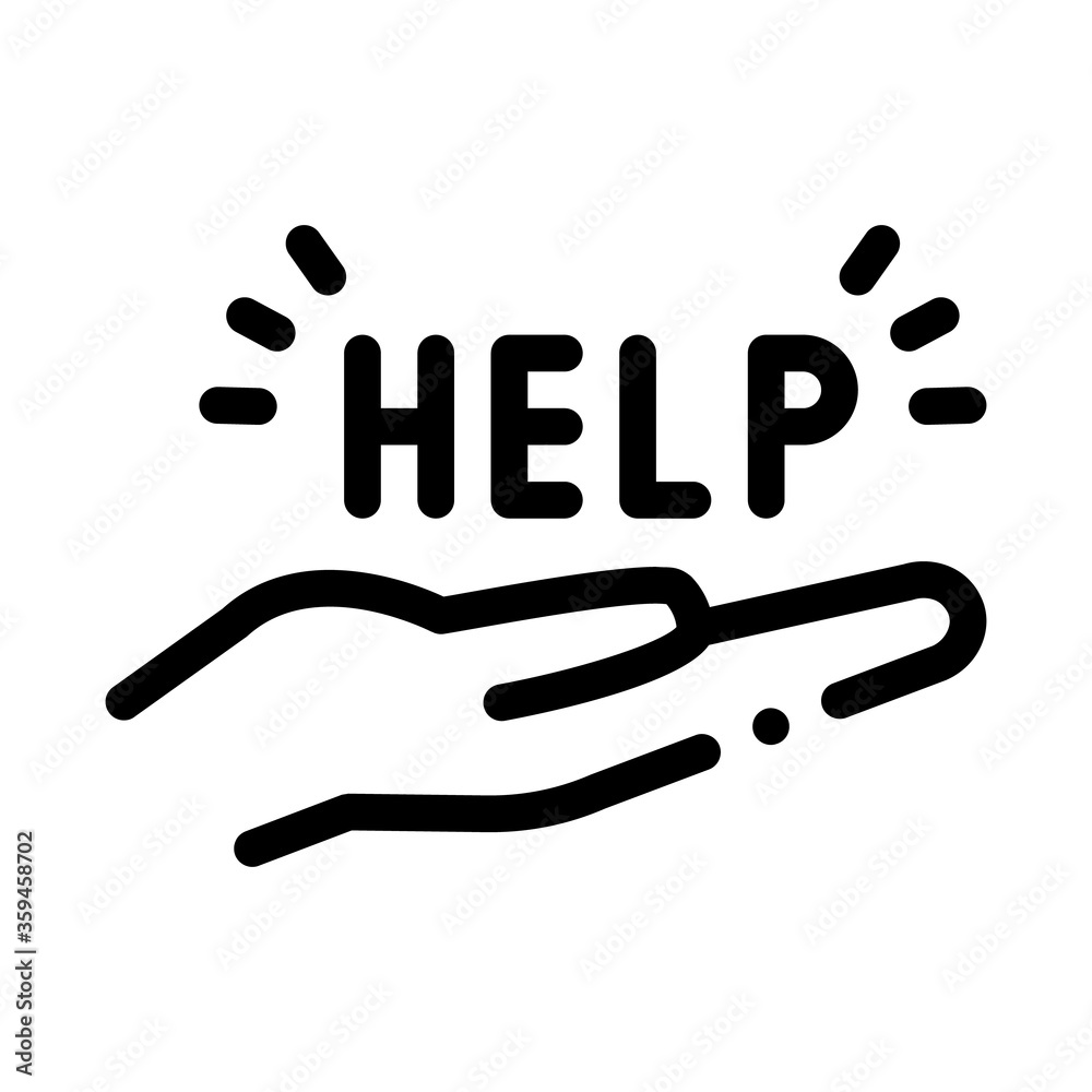 help on palm icon vector. help on palm sign. isolated contour symbol illustration help on palm icon vector. help on palm sign. isolated contour symbol illustration