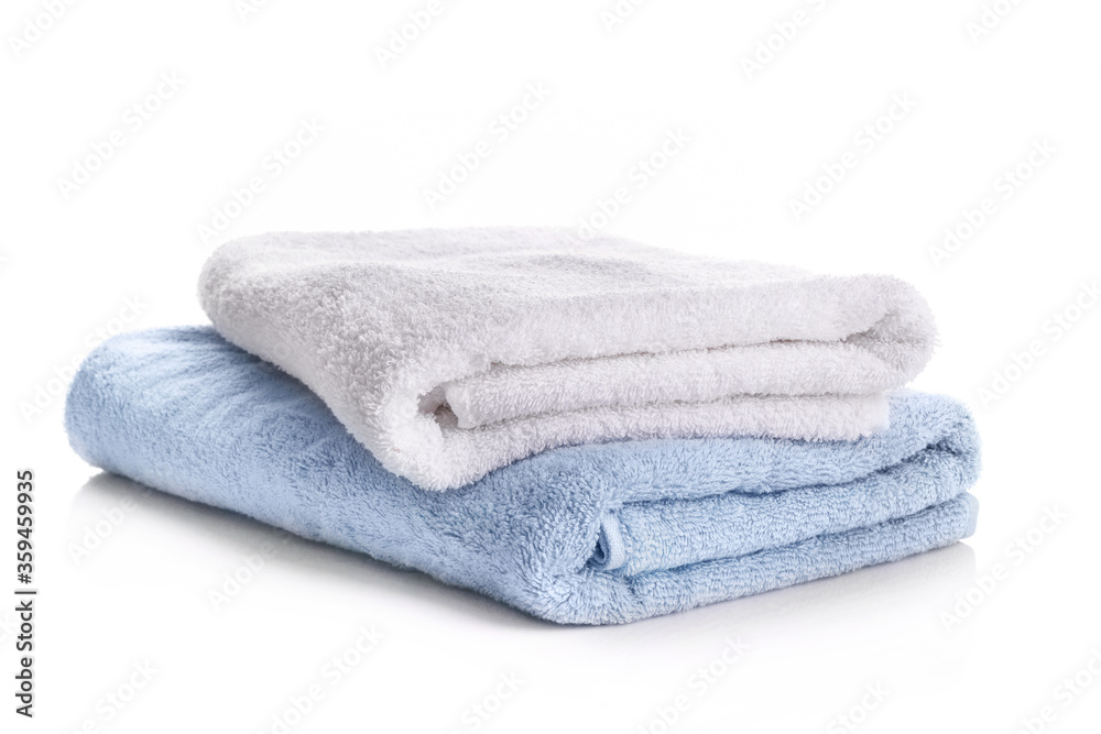 Pile of rainbow colored towels isolated Pile of rainbow colored towels isolated
