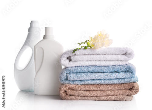Clean and fresh bath towels and washing powder