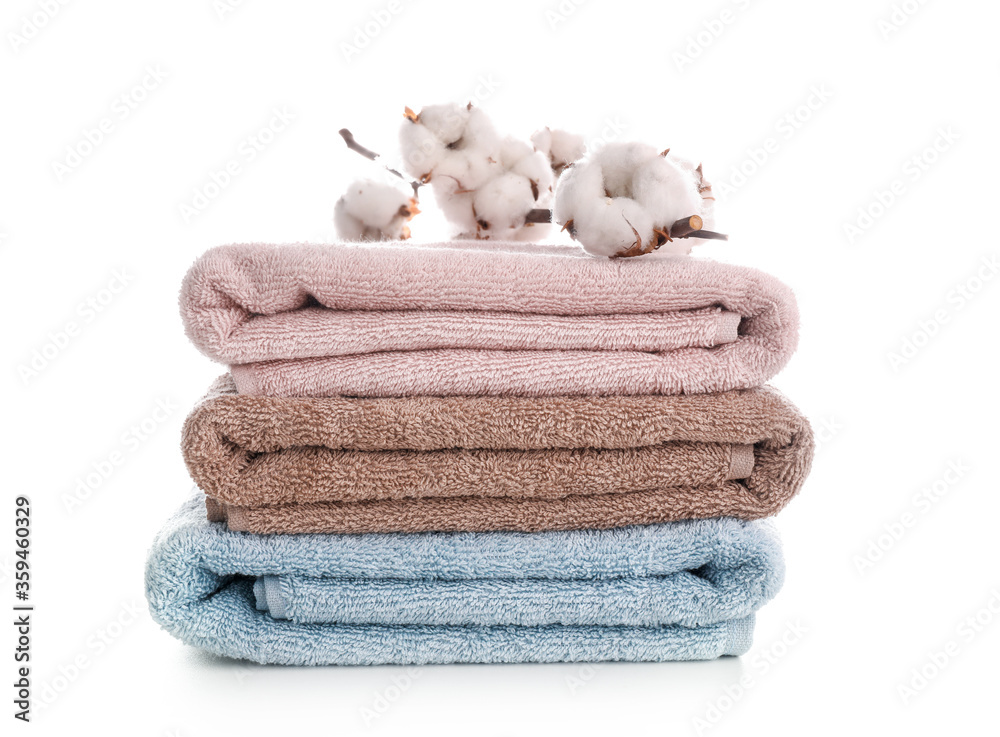 Clean and fresh laundry on white background. Clean and fresh laundry on white background.