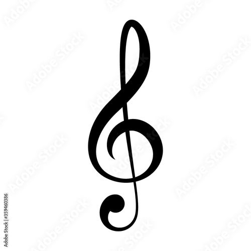 treble clef icon. Vector illustration